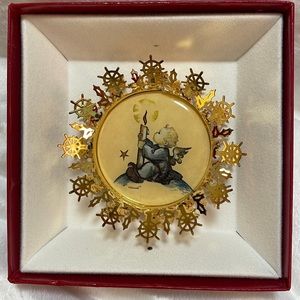 Vintage Hummel “Light Of The World” Christmas Ornament  24K Gold Finish
